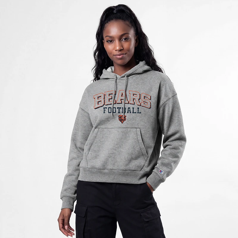 Sweat à capuche Champion gris pour femme, modèle Triumph Tri-Blend de Chicago Bears.