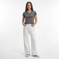 T-shirt à col en V Champion gris Chicago Bears Triumph pour femme
