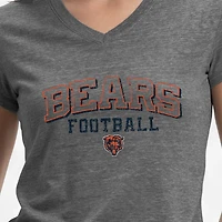 Women's Champion Gray Chicago Bears Triumph Tri-Blend V-Neck T-Shirt