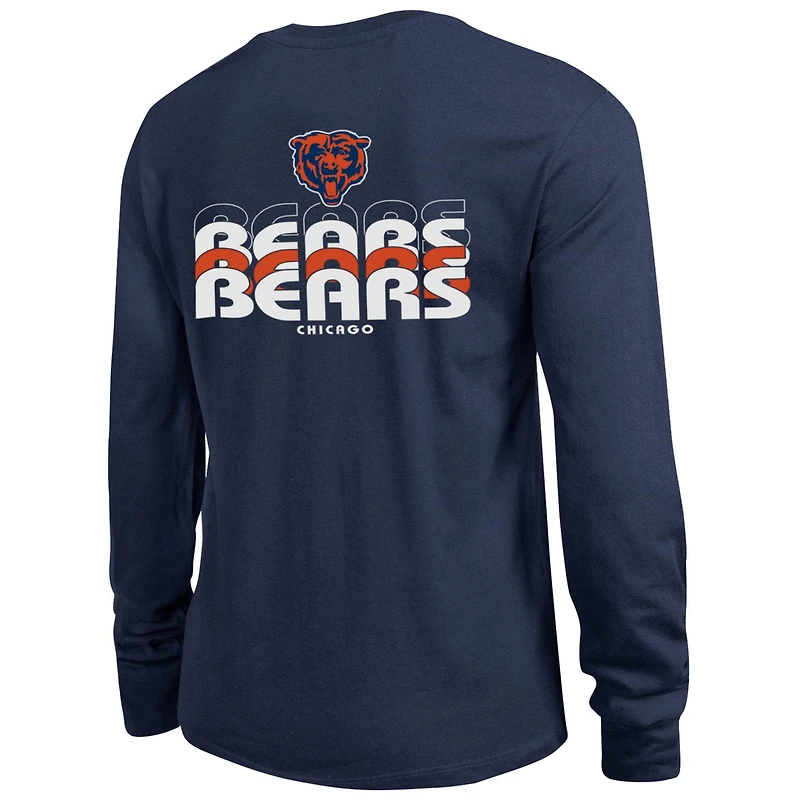 Women's Champion  Navy Chicago Bears Core Long-Sleeve T-Shirt