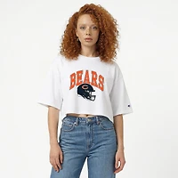 Women's Champion  White Chicago Bears Boyfriend Cropped T-Shirt