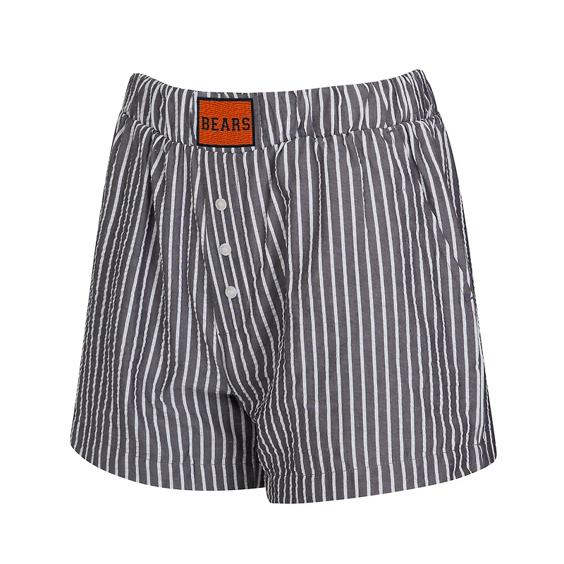 Ensemble de deux boxers à rayures et imprimé uni pour femme Concepts Sport Charcoal Chicago Bears