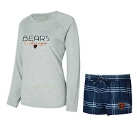 Women's Concepts Sport Chicago Bears Petition Raglan Long Sleeve T-Shirt & Shorts Set