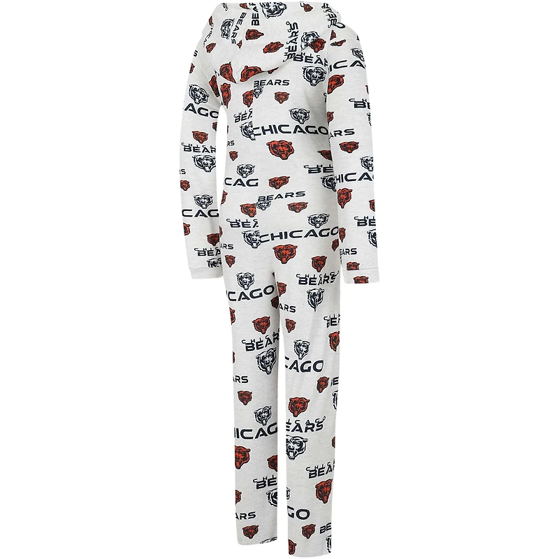 Women's Concepts Sport  Cream Chicago Bears Docket Hoodie Full-Zip Union Suit