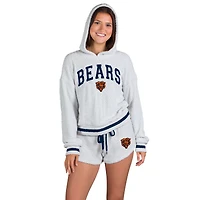 Women's Concepts Sport  Gray Chicago Bears Whitley Long Sleeve Hoodie Top & Shorts Set
