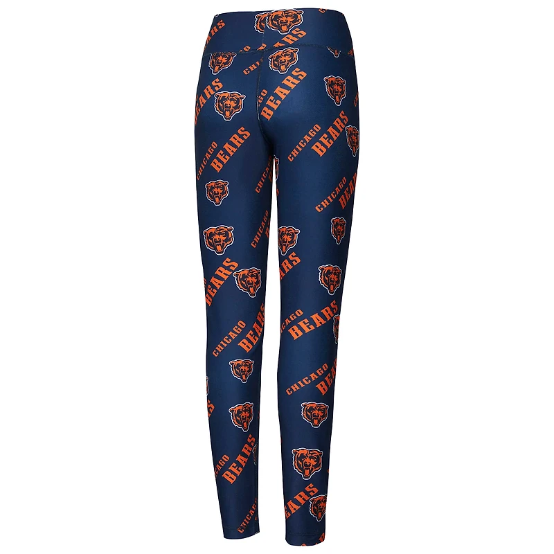 Women's Concepts Sport Navy Chicago Bears Breakthrough Allover Print Knit Sleep Leggings