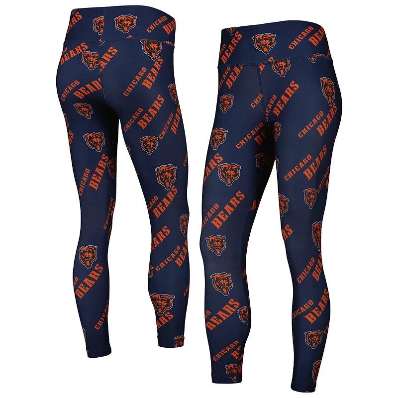 Leggings de détente à imprimé intégral Breakthrough Chicago Bears bleu marine Concepts Sport pour femmes