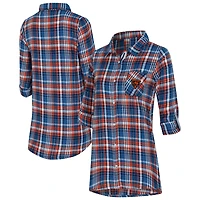 Chemise de nuit à carreaux Chicago Bears Laney pour femme, bleu marine, en mélange trois tissus, entièrement boutonnée, la marque Concepts Sport.