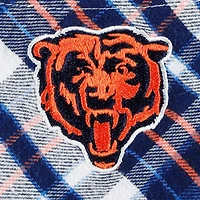Women's Concepts Sport Navy Chicago Bears Mainstay Plaid Full-Button Long Sleeve Nightshirt