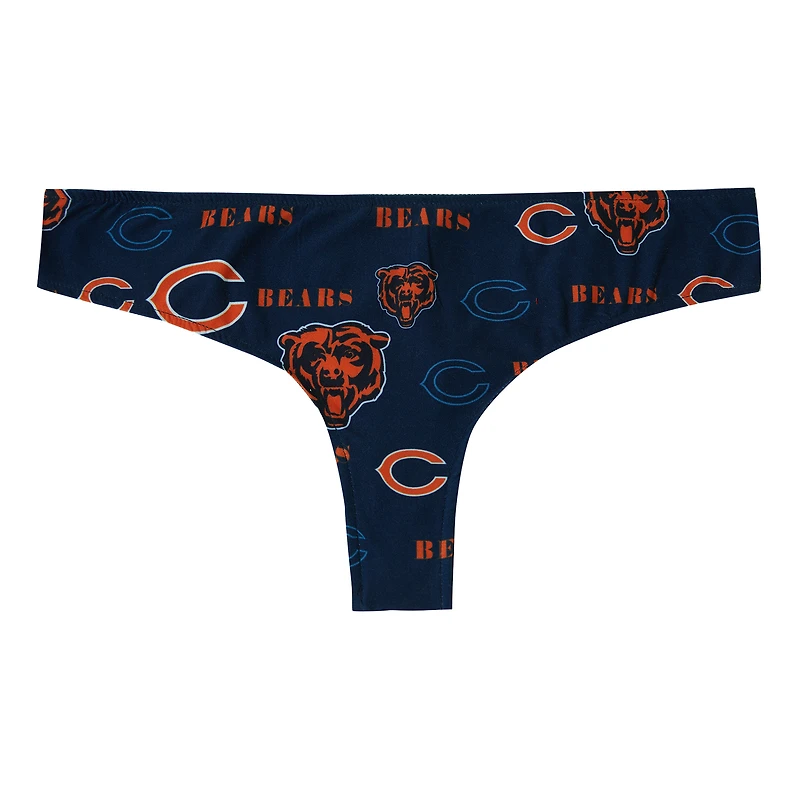 Women's Concepts Sport Navy Chicago Bears Mosaic All Over Print Thong