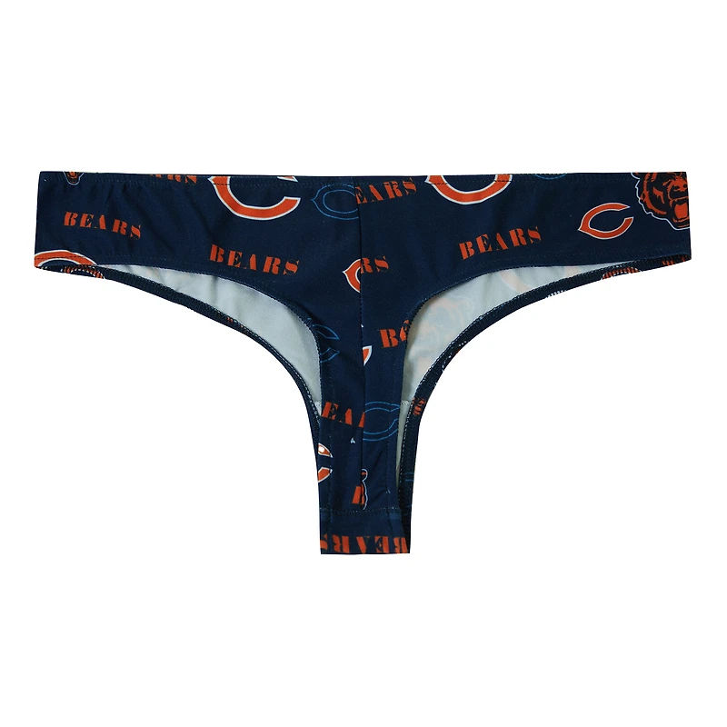 Women's Concepts Sport Navy Chicago Bears Mosaic All Over Print Thong