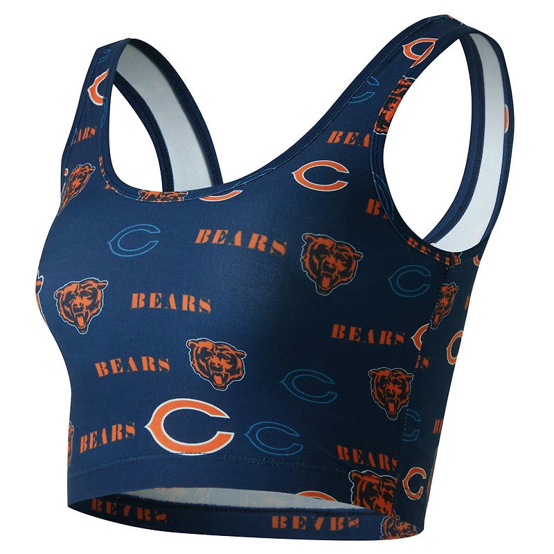 Brassière Concepts Sport Navy Chicago Bears à imprimé mosaïque pour femme