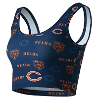 Brassière Concepts Sport Navy Chicago Bears à imprimé mosaïque pour femme