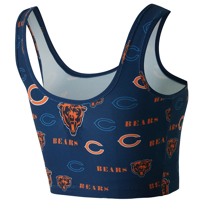 Brassière Concepts Sport Navy Chicago Bears à imprimé mosaïque pour femme
