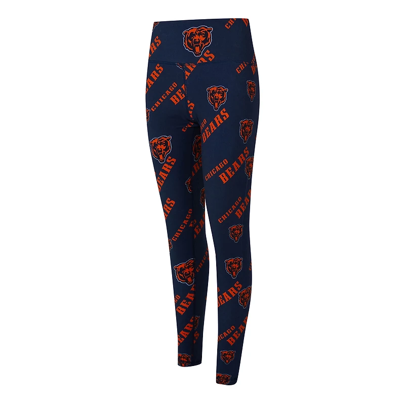 Leggings Concepts Sport bleu marine à imprimé mosaïque des Chicago Bears pour femme