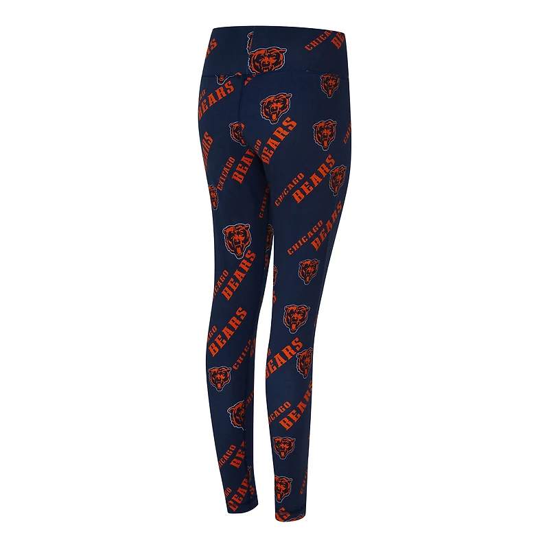Leggings Concepts Sport bleu marine à imprimé mosaïque des Chicago Bears pour femme