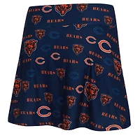 Women's Concepts Sport Navy Chicago Bears Mosaic Allover Print Skort