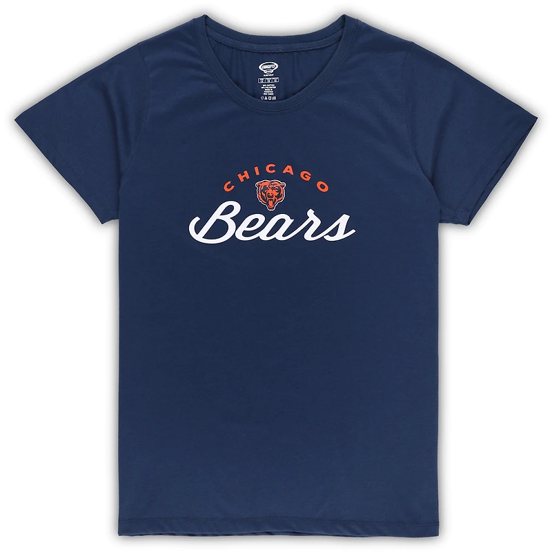 Ensemble de nuit pour femme Concepts Sport Navy Chicago Bears, haut à écusson et pantalon en flanelle, grande taille