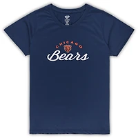 Ensemble de nuit pour femme Concepts Sport Navy Chicago Bears, haut à écusson et pantalon en flanelle, grande taille