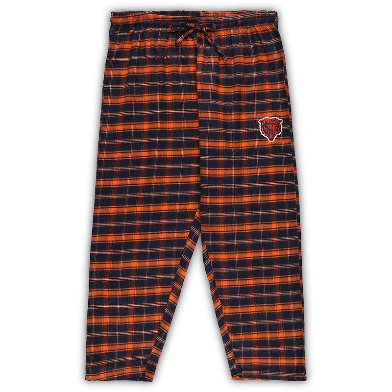 Ensemble de nuit pour femme Concepts Sport Navy Chicago Bears, haut à écusson et pantalon en flanelle, grande taille
