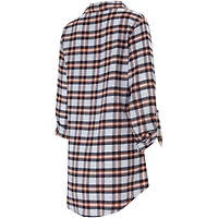 Chemise de nuit à manches longues carreaux Chicago Bears Sienna Concepts Sport pour femme, bleu marine