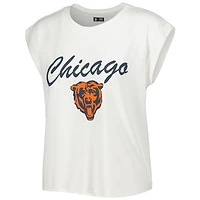 Ensemble de nuit Concepts Sport blanc/crème pour femme, haut et short en tricot des Chicago Bears Montana