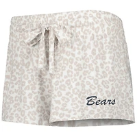 Ensemble de nuit Concepts Sport blanc/crème pour femme, haut et short en tricot des Chicago Bears Montana