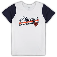 Women's Concepts Sport White/Navy Chicago Bears Plus Downfield T-Shirt & Shorts Sleep Set