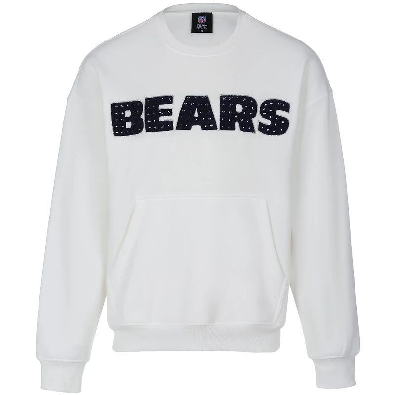Sweat-shirt à bijoux en chenille blanc Chicago Bears pour femme
