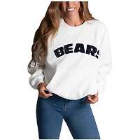 Sweat-shirt à bijoux en chenille blanc Chicago Bears pour femme