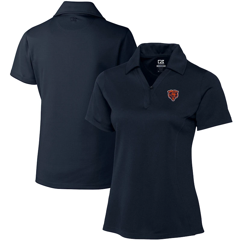 Polo texturé DryTec bleu marine pour femme avec logo rétro des Chicago Bears Cutter & Buck