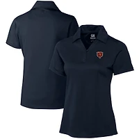 Women's Cutter & Buck Navy Chicago Bears Throwback Logo Genre DryTec Textured Polo