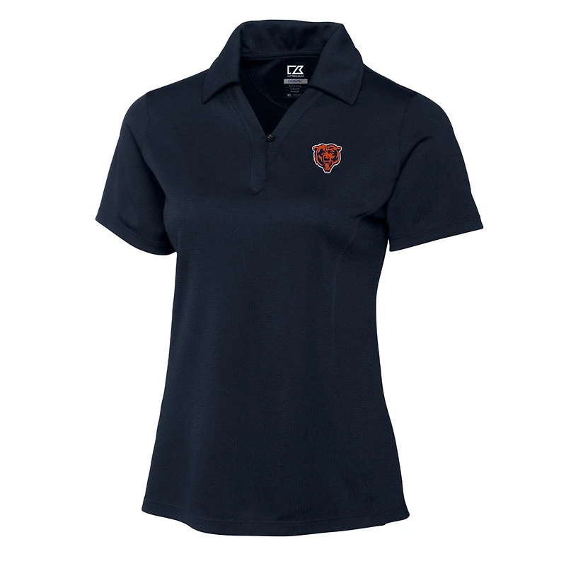 Polo texturé DryTec bleu marine pour femme avec logo rétro des Chicago Bears Cutter & Buck
