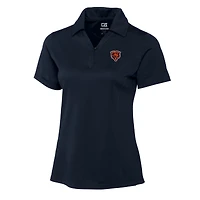 Polo texturé DryTec bleu marine pour femme avec logo rétro des Chicago Bears Cutter & Buck