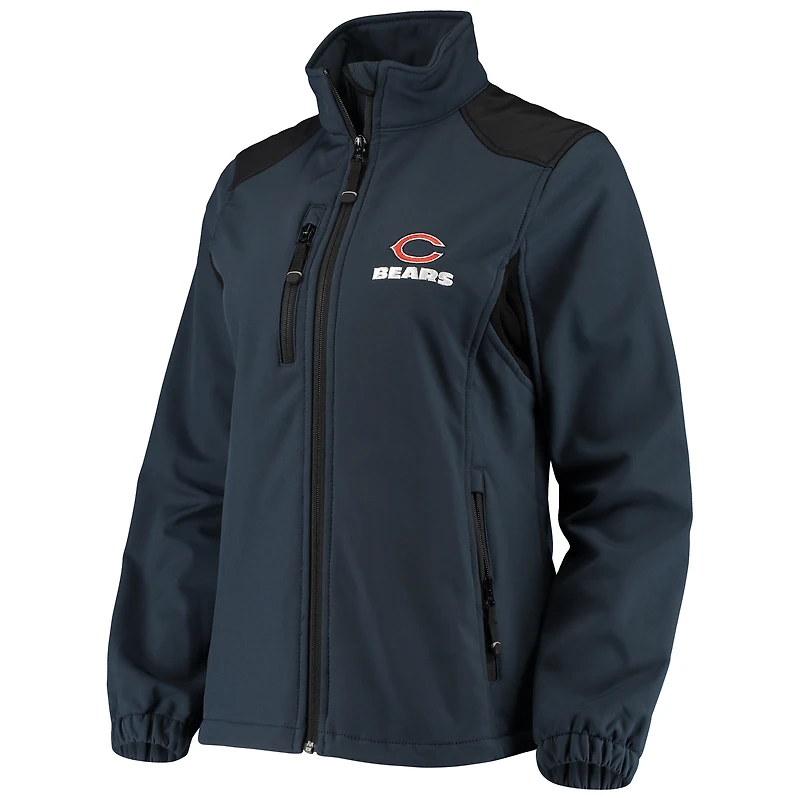 Women's Dunbrooke Navy Chicago Bears Softshell Fleece Full-Zip Jacket