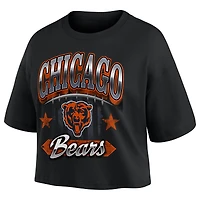 T-shirt court Fanatics pour femmes, style américain, Chicago Bears, noir