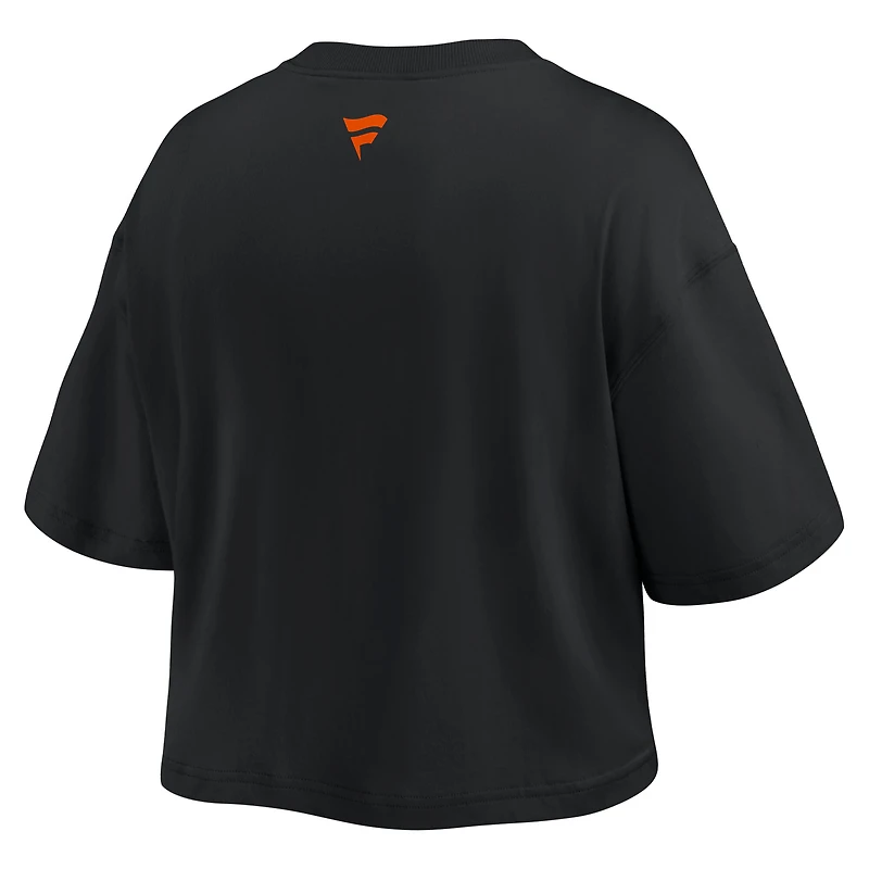 Women's Fanatics Black Chicago Bears Americana Cropped T-Shirt