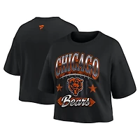 T-shirt court Fanatics pour femmes, style américain, Chicago Bears, noir