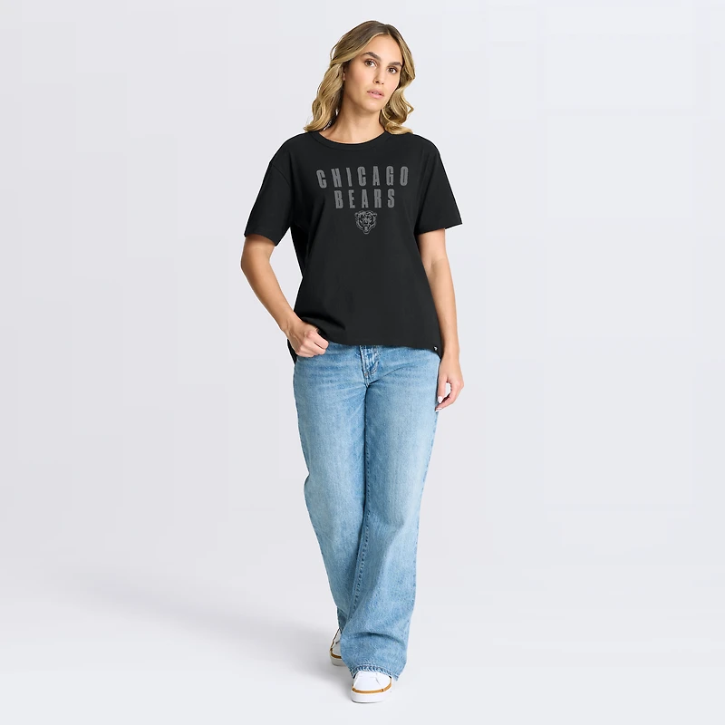 Women's Fanatics Black Chicago Bears Blackout Kneel Down Legacy T-Shirt