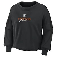 Women's Fanatics Black Chicago Bears Oversized Chop Block Boxy Long Sleeve Top