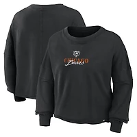 Women's Fanatics Black Chicago Bears Oversized Chop Block Boxy Long Sleeve Top