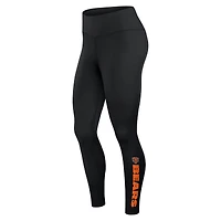Women's Fanatics Black Chicago Bears Wordmark Stacked Leggings