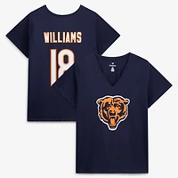 Women's Fanatics Caleb Williams Navy Chicago Bears Plus Name & Number V-Neck T-Shirt