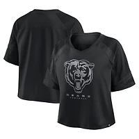 Women's Fanatics Chicago Bears Oversized Raglan V-Neck Blackout Fashion Jersey