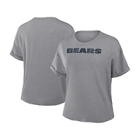 T-shirt boxy tri-blend gris chiné Fanatics pour femme des Chicago Bears