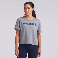 T-shirt boxy tri-blend gris chiné Fanatics pour femme des Chicago Bears