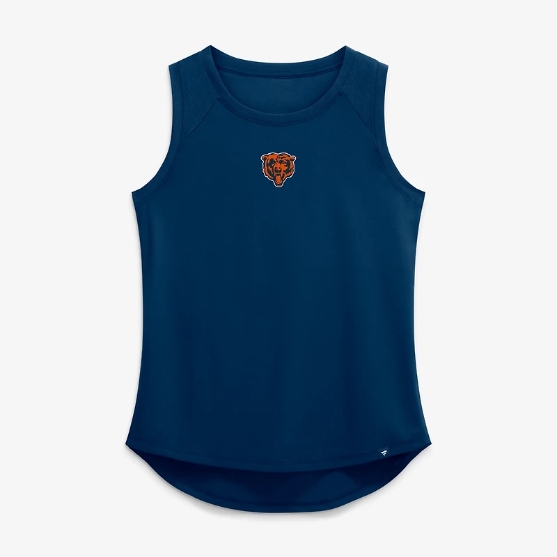 Débardeur de performance Fanatics Navy Chicago Bears pour femme, dos en maille drapée