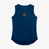 Débardeur de performance Fanatics Navy Chicago Bears pour femme, dos en maille drapée