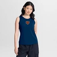 Débardeur de performance Fanatics Navy Chicago Bears pour femme, dos en maille drapée