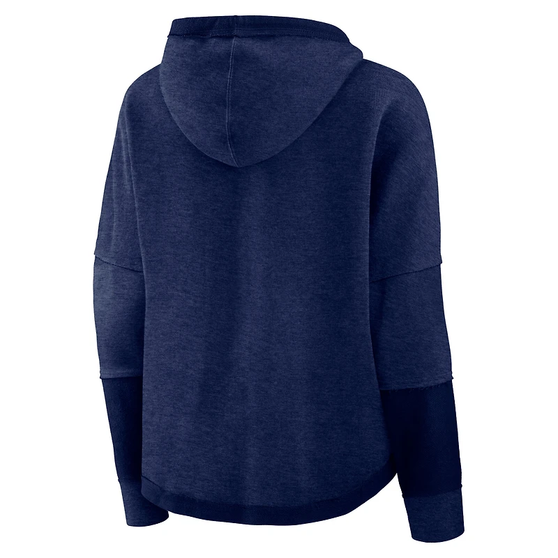 Sweat à capuche pour femmes Fanatics Navy Chicago Bears Lightewight Modest Crop Lounge Casque Arch